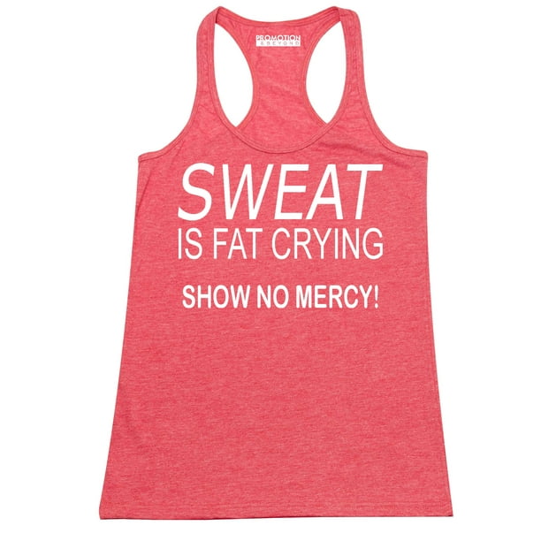 Mad Over Shirts Sweat Is Fat Crying Chubby Cute Quote Unisex Premium Tank Top 